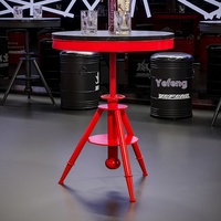 Ensemble table et chaises baril industriel moderne en fer, meuble de rangement pour bar à domicile, design fût d'huile, mobilier de restaurant Yefeng
