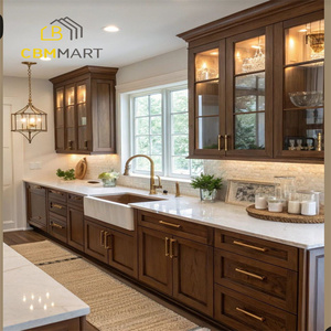 <span class=keywords><strong>Gabinetes</strong></span> <span class=keywords><strong>de</strong></span> <span class=keywords><strong>Cocina</strong></span> Modulares Laminados <span class=keywords><strong>con</strong></span> Chapa <span class=keywords><strong>de</strong></span> Roble Blanco Natural CBMmart, <span class=keywords><strong>Puertas</strong></span> <span class=keywords><strong>de</strong></span> Vidrio, Diseño Moderno, Acabado Pintado y Teñido, Residencial - Product Image 2