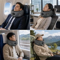 Oreiller de soutien cervical gonflable avec tissu en soie de lait ergonomique 360° °   Attelle de cou enveloppante pour les voyages d'affaires et les siestes au bureau