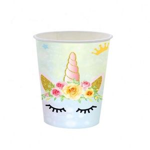 Ensemble de vaisselle jetable pour fête d'anniversaire sur le thème de la <span class=keywords><strong>licorne</strong></span> colorée, comprenant des assiettes en papier, des gobelets en papier et des serviettes, pour les enfants - Product Image 4