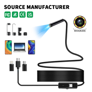 กล้องส่องตรวจสอบท่อแบบพกพา กันน้ำ IP67 ไฟ LED 8 ดวง 5-12V สำหรับใช้งานภายในอาคาร กล้องเอนโดสโคป USB 3 in 1 สำหรับการวินิจฉัยยานยนต์ - Product Image 1