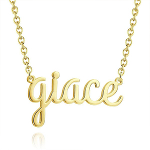 Collar de plata de ley 925 con diseño clásico, Collar personalizado con nombre, regalo de boda, fiesta - Product Image 1