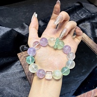 Nouveau Bracelet en Cristal Naturel Multi-Gemmes Citrine Quartz Clair Quartz Fraise Vert - Or, Design Original pour Femmes, Idéal pour les Mariages
