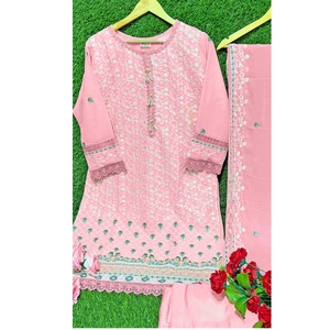 Nuevo diseño de moda Georgette bordado pesado Readymade Pakistan Suit para bodas y fiestas de la India - Product Image 1