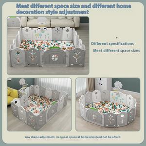 Parque de juegos infantil Meicao para interiores, valla protectora de oso, tapete de juego de plástico para gatear, características de parque de atracciones para el juego de los niños - Product Image 5