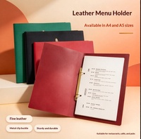 Porte-menu en cuir PU perforé, pochette à feuilles mobiles réutilisable, couverture de classeur A4/A5, organiseur de dossiers de menu en gros