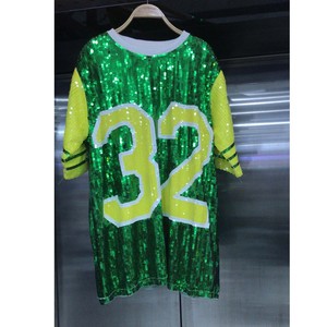 One Size Fit All <strong>Etsy</strong> Sorority Tee Yellow and Green Chi Eta Phi Greek Symbol T <strong>Shirt</strong> Number 32 Sequin Jersey Apparel - Product Image 2