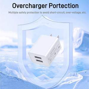 HYTO Paquete <span class=keywords><strong>de</strong></span> 2 Cargadores <span class=keywords><strong>de</strong></span> Pared USB Dobles, Adaptador <span class=keywords><strong>de</strong></span> Corriente <span class=keywords><strong>de</strong></span> 5V 2A, Enchufe Estadounidense Universal, Cargador Portátil para Teléfono Celular - Product Image 4