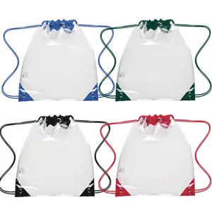 Özel Logo PVC temizle beraberlik ipli çantalar spor yüzme plaj için şeffaf sırt çantası İpli sırt çantası See Through