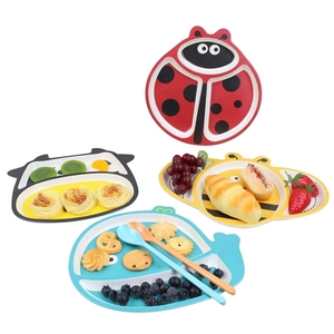 Lovely Kids' Eco-Friendly Melamine Dinner <strong>Set</strong> with Divided Section <strong>Plate</strong> Cartoon Pattern Customized Color Logo for <strong>Children</strong> - Product Image 6