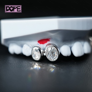 Grilles dentaires de luxe Hip Hop en argent 925, grilles dentaires personnalisées, pierre unique, coupe ovale, diamant VVS, moissanite, grilles dentaires pour les dents - Product Image 2