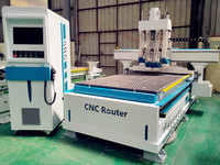 Routeur CNC 4 axes GJ-1325 1300x2500mm pour le travail du bois, machine de sculpture avec contrôle DSP NC Studio, moteur PLC, broche 21KW
