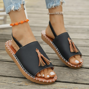 2025 Summer Collection European American Women's Plus Size Slip-on Flat Slippers New 43 Yards Platform Printed <b>Beach</b> <b>Shoes</b> - Product Image 3