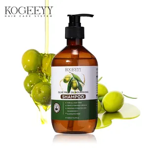 KOGEEYY批发植物性橄榄油洗发水定制纯天然植物丝滑闪亮橄榄色洗发水和护发素