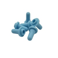 Tétine compte-gouttes en caoutchouc bleu en silicone de 15 mm pour biberons