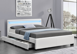 Mobilier de chambre à coucher moderne et simple Willsoon <span class=keywords><strong>Lit</strong></span> souple en cuir PU <span class=keywords><strong>avec</strong></span> lumière LED et tiroirs de <span class=keywords><strong>rangement</strong></span> Style panneau en bois pour la maison - Product Image 3