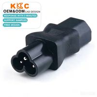 Adaptateur d'alimentation IEC C13 vers C6 2,5A 250V, convertisseur C13 femelle vers C6 mâle Cloverleaf pour ordinateur portable, projecteur, notebook