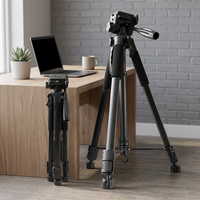 Trépied pliable professionnel en aluminium léger de 1,7 m avec anneau lumineux pour vidéo et photo, support de téléphone portable pour selfie et voyage