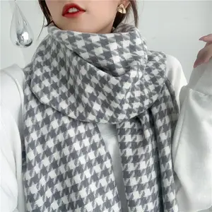 Factory Newest Design Winter Plover Scarf Light Luxury Print Women's Faux Cashmere Scarf