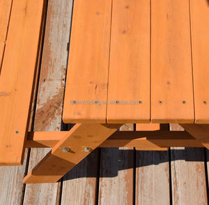 Mesa de Comedor Redonda de Madera Resistente para Exteriores con Bancos Integrados – Perfecta para Reuniones Familiares y Fiestas en el Jardín - Product Image 5