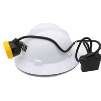 Casques de protection de tête en HDPE à bord complet de type V blanc Casque de sécurité pour l'exploitation minière avec lumière de mineur