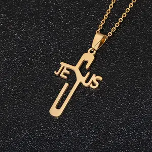 Neue Skapulier Christlich Katholisch Religiös Silber Vergoldet Edelstahl kette Jesus Kreuz Anhänger Halskette Für Frauen Männer