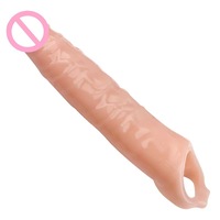 Manchon de Pénis Grande Taille, Extenseur Réaliste en Forme de Dildo, Extension pour Agrandissement du Pénis