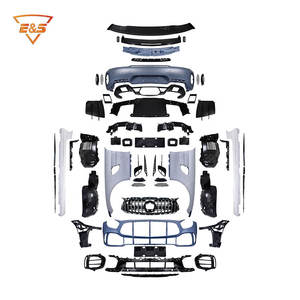 Para <span class=keywords><strong>Mercedes</strong></span> Benz <span class=keywords><strong>GT</strong></span> GTC GTS Kit de cuerpo ancho PP + fibra de carbono seca actualización GTR estilo parachoques trasero delantero alerón escape recortes nuevo - Product Image 5