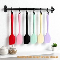Spatule en silicone de qualité alimentaire résistante à la chaleur, antiadhésive, grattoir à crème, facile à nettoyer, flexible, outil de cuisine pour mélanger