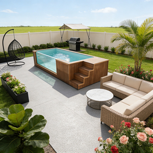 Piscine en fibre de verre professionnelle, protection UV, pour une détente familiale sûre et écologique dans votre jardin - Product Image 3