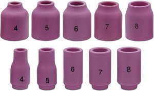53 lentes de gas cortas universales para antorchas de soldadura TIG # Kit de 10 accesorios para vasos de vidrio para WP-17/18/26 - Product Image 4