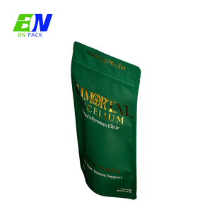 Custom Logo Cereal Packaging Stand up Zipper Pouch With Hot Stamp Gold Foil Custom Brand Food Packaging - Product Image 2