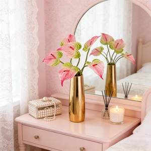 Venta al por Mayor de Fábrica, Flores Artificiales de Anturio con Tacto Real para Decoración del Hogar, Bodas, Fiestas, Acción de Gracias y Navidad - Product Image 4