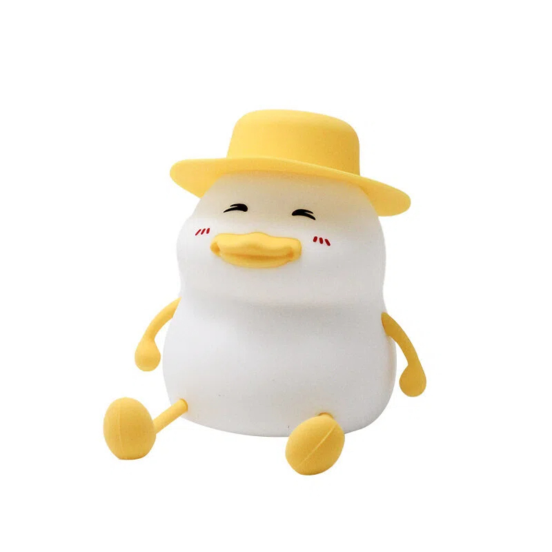 Customization Duck-Shaped Silicone ABS LED Night Light with Sensor Manual Control Rechargeable Color-Changing LED for Kids' Room