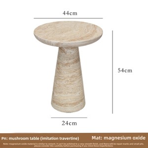 Mesa de Centro Móvil de Estilo Vintage con Aspecto de Travertino para Sala de Estar, Hotel y Casa de Huéspedes - Mesa Esquinera Pequeña de Diseño Ligero y Lujoso - Product Image 6