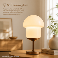 Abat-jour en verre en forme de champignon, diffuseur de lumière douce et chaude, pour éclairage de table résidentiel et commercial