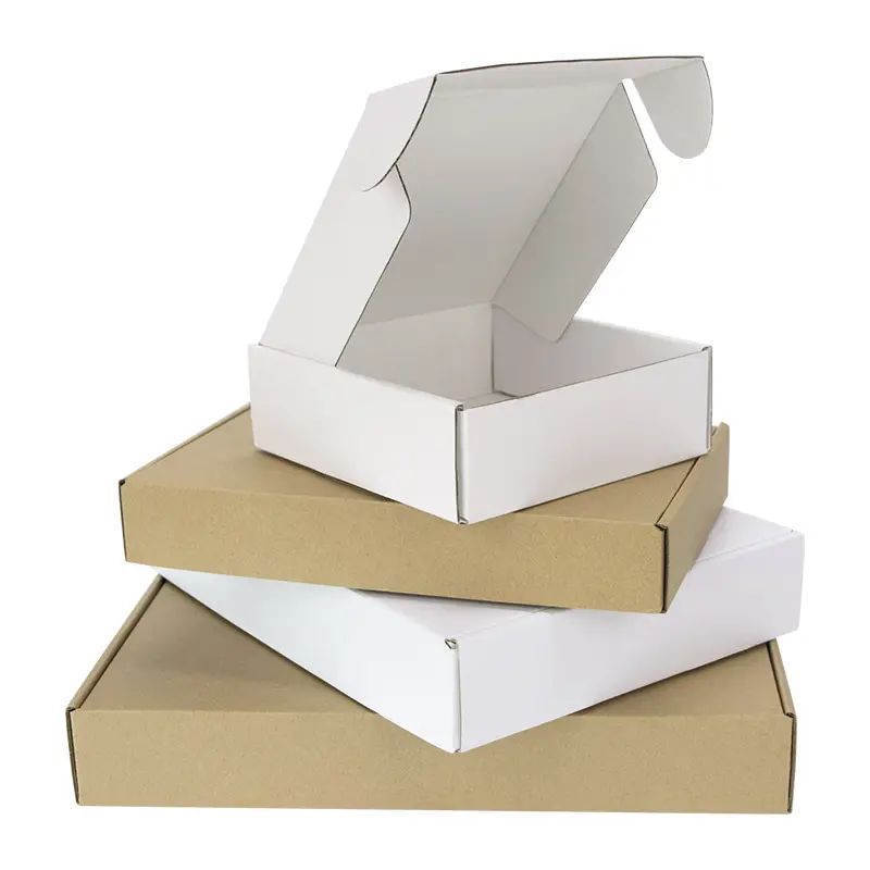 Wholesale Collapsible Origami Folding Rigid Corrugated Kraft White Mailer Shipping Packaging Mailing Custom Logo Paper Box