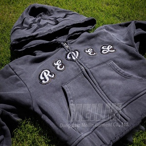 High Quality Embroidery Patch Pullover Women's Hoodies Sweatshirt Top Distressed <b>Cropped</b> Acid Wash <b>Zip</b> <b>up</b> Hoodies Women - Product Image 3