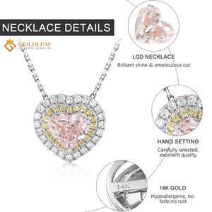 Collar con Colgante de Diamante Cultivado en Laboratorio Goldleaf Classic, Corte Corazón, Oro de 14k, Certificado IGI, Regalo para Compromiso, Boda, Aniversario, Fiesta - Product Image 5