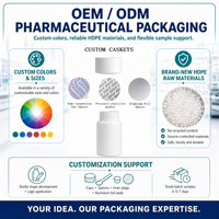 Flacon en plastique HDPE de 30 ml avec bouchon à visser résistant aux enfants pour le stockage de capsules médicinales
