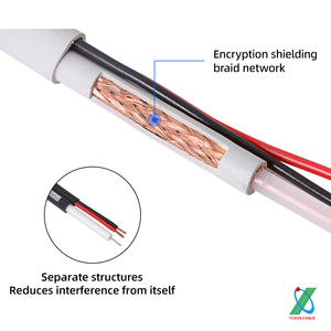 Cabo Coaxial <span class=keywords><strong>RG59</strong></span>+2C de Alta Velocidade para Vídeo e Energia, Cabo CCTV de Cobre Nu - Product Image 2