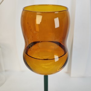 Hot Sale Weddings Colored Wine Stem <strong>Glasses</strong> <strong>Amber</strong> <strong>Glass</strong> Wine Champagne <strong>Cup</strong> - Product Image 2