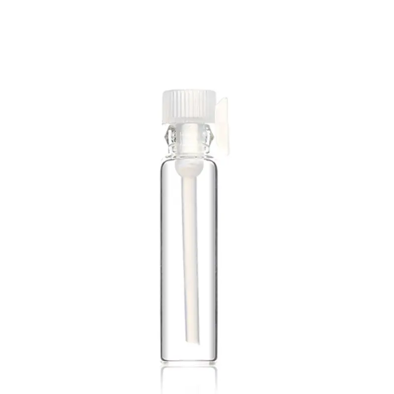 زجاجة عطر صغيرة ٣ مل قنينات عينة من الزجاج الشفاف أنبوب تعبئة للعطر مزود بسدادة بلاستيكية