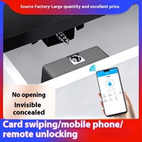Serrure de porte durable et polie, antivol, à détection de carte NFC, connexion mobile, sans perçage externe requis pour armoires et placards