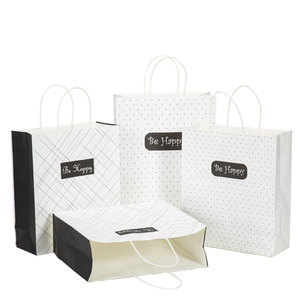 Bolsas de Papel Kraft Blancas con Fondo Plano Diagonal, Personalizadas con Logotipo, para Regalos, Venta al Por Mayor - Product Image 1