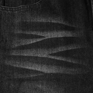 TOPSHOW GARMENT Jean large noir délavé pour homme, coupe droite, style baggy, avec détails effet usé - Product Image 4