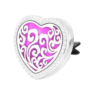 Heart Vent Clip Crystal Vent Air Freshener Fragrance Car Aromatherapy <b>Essential</b> <b>Oil</b> <b>Diffuser</b> - Product Image 1