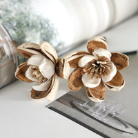 Stok Tersedia D3.5cm Bunga Daisi Persia Ganda Buatan Tangan dari Kayu Sola, Dekorasi Pernikahan, Bunga Awet, Dekorasi Rumah