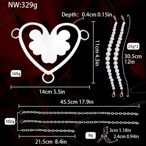 Nueva Ropa Interior BDSM de Metal con Forma de Corazón para Mujer, con Cadenas de Perlas, Pantalones de Bondage para Mujeres Sumisas, Diseño Bloqueable para Juegos BDSM - Product Image 6