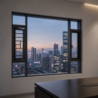 Fenêtre en aluminium à 4 joints, ouverture vers l'extérieur, 6060-T66, 1,8 mm, PA66, rupture de pont thermique, verre trempé, toutes saisons, pour appartement moderne